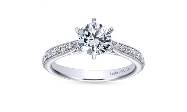 Gabriel & Co. 14k White Gold Contemporary Straight Engagement Ring - ER6687W44JJ