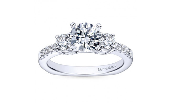 Gabriel & Co. 14k White Gold Contemporary 3 Stone Engagement Ring - ER4247W44JJ