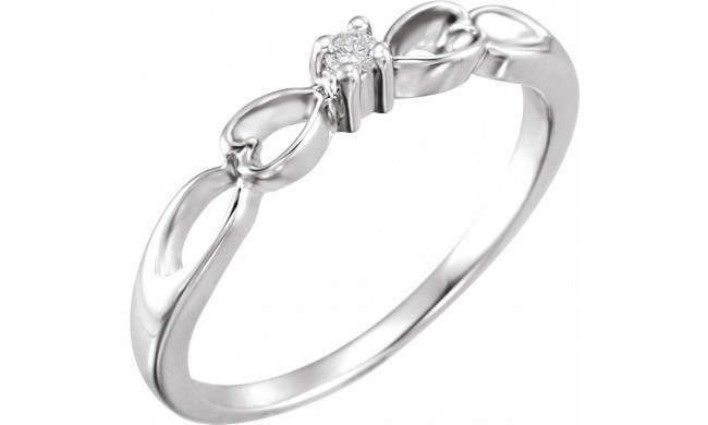 14K White .03 CT Diamond Heart Ring - 60359207595P