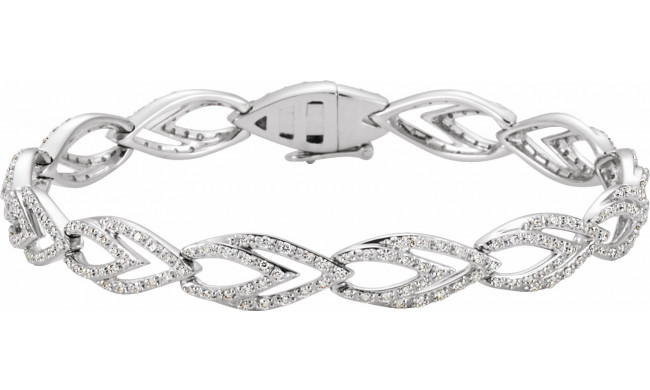 14K White 1 1/3 CTW Diamond Geometric Link Bracelet - 6708360001P