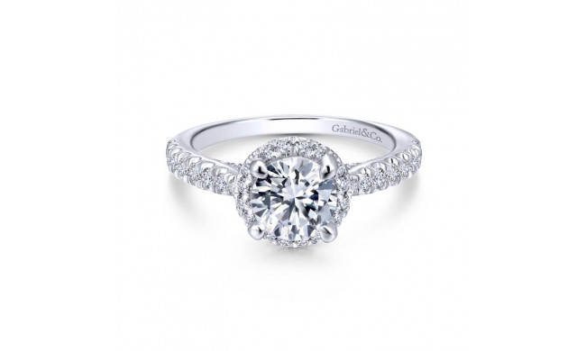 Gabriel & Co. 14k White Gold Entwined Halo Engagement Ring - ER12596R4W44JJ