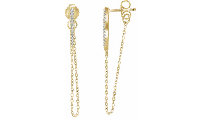 14K Yellow 1/10 CTW Diamond Chain Earrings - 65233560001P