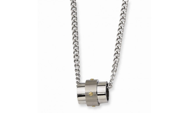 Chisel Stainless Steel Yellow IP-Plated Accent Necklace