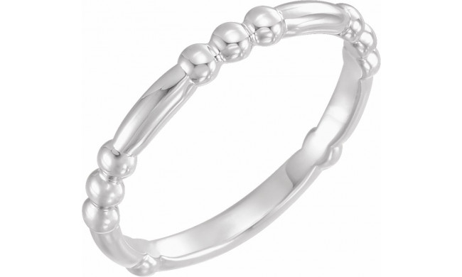 14K White Stackable Bead Ring - 509421003P