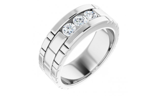 14K White 5/8 CTW Diamond Men's Ring - 1235226000P