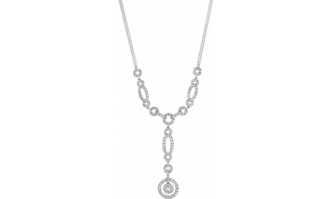 14K White 1 CTW Diamond Y 18 Necklace - 6745260001P