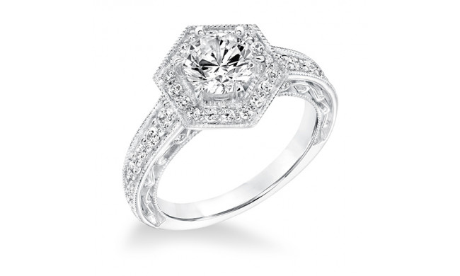 Goldman 14k White Gold 0.50ct Diamond Semi Mount Engagement Ring