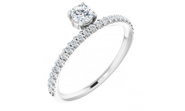 14K White 1/2 CTW Diamond Asymmetrical Stackable Ring - 123287600P