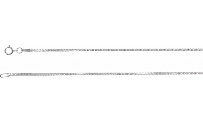 14K White 1.3 mm Diamond Cut Box 7 Chain with Spring Ring - CH489244833P