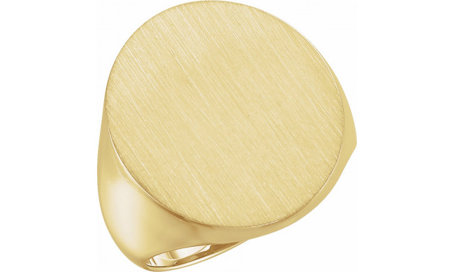 18K Yellow 22x20 mm Oval Signet Ring - 9600123838P