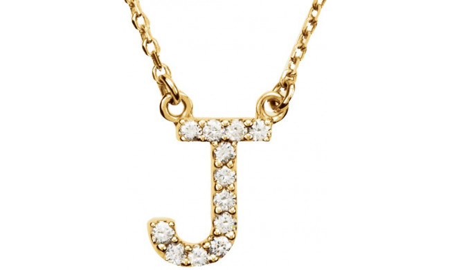 14K Yellow Initial J 1/8 CTW Diamond 16 Necklace - 67311135P