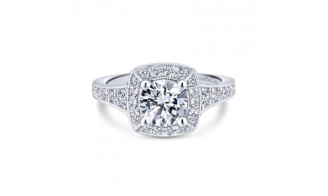 Gabriel & Co. 14k White Gold Entwined Halo Engagement Ring - ER12838R4W44JJ