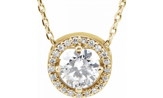 14K Yellow 1/2 CTW Diamond Halo-Style 16 Necklace - 85916106P