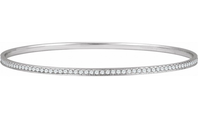 14K White 1 1/2 CTW Diamond Bangle Bracelet 7 - 65175160001P