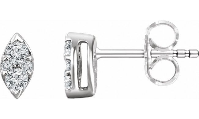 14K White 1/5 CTW Diamond Cluster Earrings - 65296560001P
