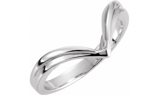 14K White V-Shape Fashion Ring - 50016145858P