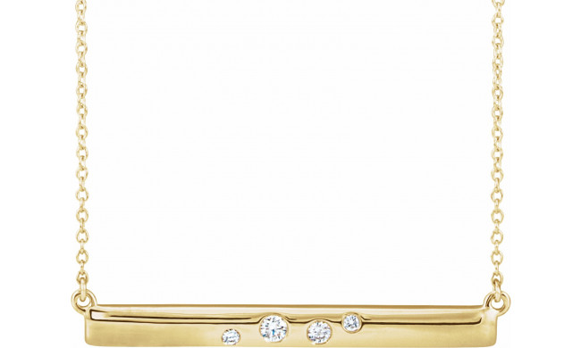 14K Yellow 1/10 CTW Diamond Bar 16-18 Necklace - 65243760000P