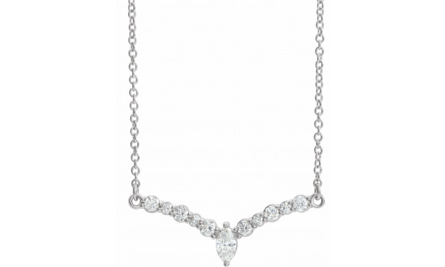 14K White 1/3 CTW Diamond 18 V Necklace - 86943615P