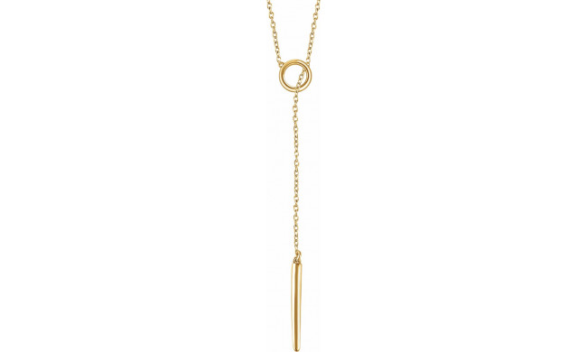 14K Yellow Circle and Bar Y 18 Necklace - 65239760001P