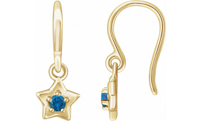 14K Yellow 3 mm Round December Youth Star Birthstone Earrings - 653420631P