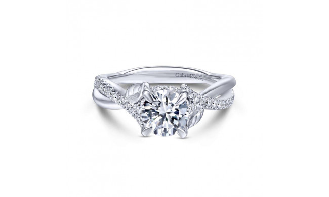 Gabriel & Co. 14k White Gold Floral Twisted Engagement Ring - ER14448R4W44JJ