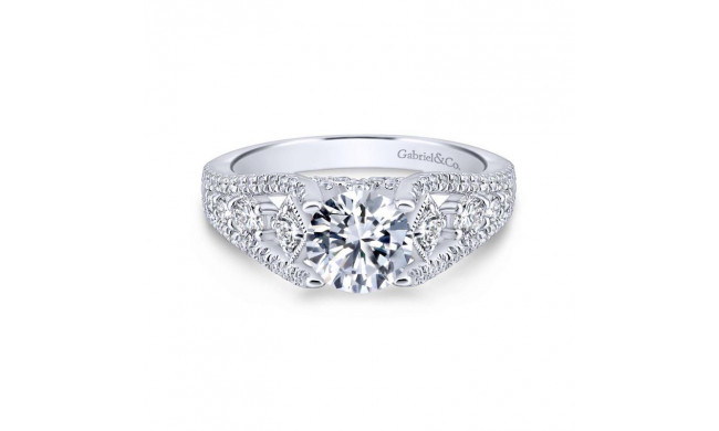 Gabriel & Co. 14k White Gold Entwined Straight Engagement Ring - ER12814R4W44JJ