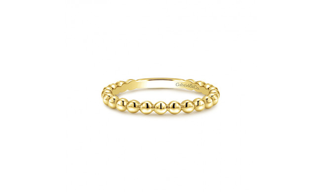 Gabriel & Co. 14k Yellow Gold Beaded Fashion Stackable Ring