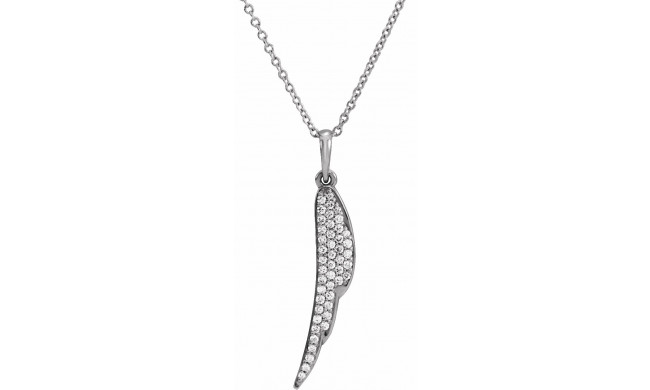 14K White 1/5 CTW Diamond Feather 16-18 Necklace - 86433600P