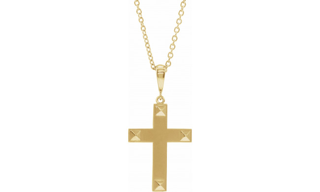 14K Yellow Cross 18 Necklace - R42380201P