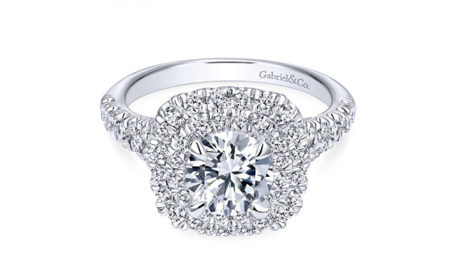 Gabriel & Co. 14k White Gold Contemporary Double Halo Engagement Ring - ER10754W44JJ