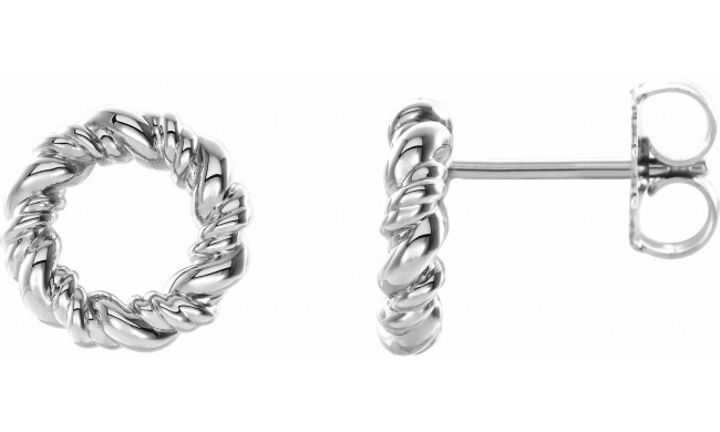 14K White 9.4 mm Circle Rope Earrings - 86821600P