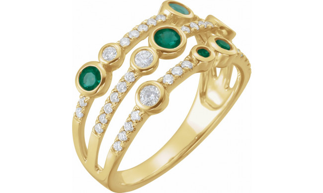 14K Yellow Emerald & 3/8 CTW Diamond Ring - 653533601P