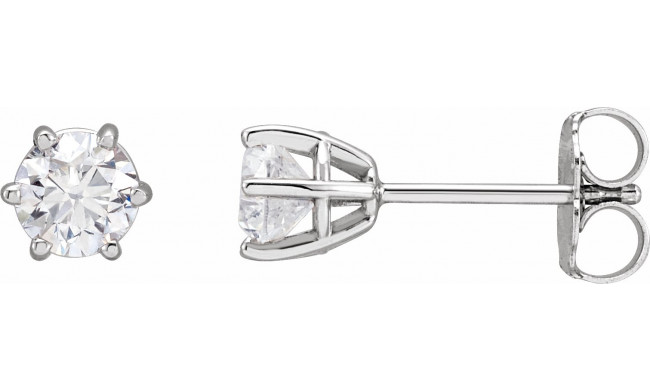 14K White 4.5 mm I1 3/4 CTW Diamond 6-Prong Wire Basket Earrings - 292366016P