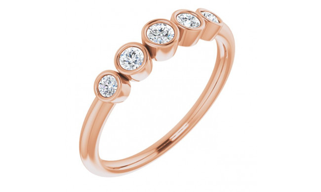 14K Rose 1/4 CTW Diamond Graduated Bezel-Set Ring - 122853602P
