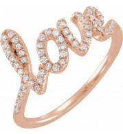 14K Rose 1/4 CTW Diamond Love Ring - 653604602P