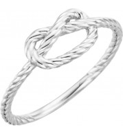 14K White Rope Knot Ring - 51428102P