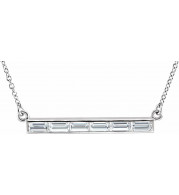 14K White 3/4 CTW Diamond Bar 17 Necklace - 863616000P