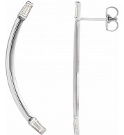 14K White 1/4 CTW Diamond Curved Bar Earrings - 87024600P
