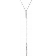 14K White 1/5 CTW Diamond Bar Y 16-18 Necklace - 65229960000P
