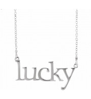 14K White Lucky 16 1/2 Necklace - 858231005P