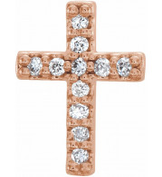 14K Rose 1/10 CTW Diamond Cross Earrings - R17013607P