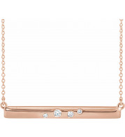 14K Rose 1/10 CTW Diamond Bar 16-18 Necklace - 65243760002P