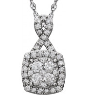 14K White 3/4 CTW Halo-Style Diamond 18 Necklace - 650861100P