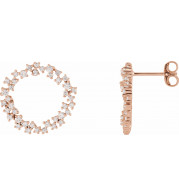 14K Rose 3/4 CTW Diamond Circle Earrings - 65357960002P
