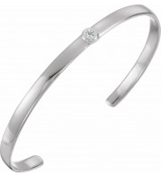 14K White 1/10 CT Diamond Cuff 6 Bracelet - BRC764600P