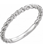 14K White Stackable Rope Ring - 51570101P
