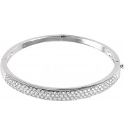 14K White 3 CTW Diamond Pave' Bangle 7 Bracelet - 65157960000P