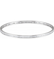 14K White  1 1/2 CTW Diamond Stackable Bangle 8 Bracelet - 67336107P