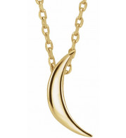 14K Yellow Crescent 16-18 Necklace - 86607601P