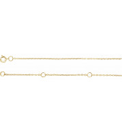 14K Yellow 1 mm Adjustable Diamond-Cut Cable Chain 6 1/2-7 1/2 Bracelet - CH12360040P